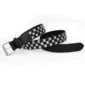 Ceinture Similicuir Noir à Rivets Pyramide Motif Damier.