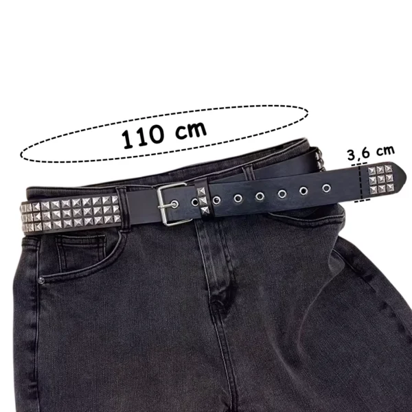 Ceinture Similicuir Noir à Rivets Pyramide (dimensions) Ceinture Similicuir Noir à Rivets Pyramide (dimensions).