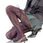 Collants Ajourés Résille à Effet Porte-Jarretelles - Couleur Violet