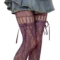 Collants Ajourés Violets Effet Porte-Jarretelles