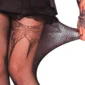 Collants Résille Noirs à Motif Papillon - Nylon & Élasthanne Extensible.