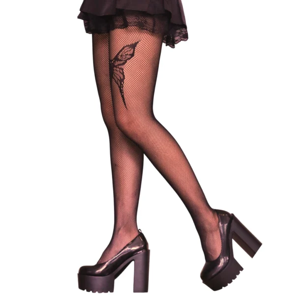 Collants Résille Noirs à Motif Papillon - Taille Haute et Unique 36 à 42 Collants Résille Noirs à Motif Papillon - Taille Haute et Unique 36 à 42.