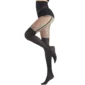 Collants Sexy Noirs Résille Effet Bas Porte-Jarretelles