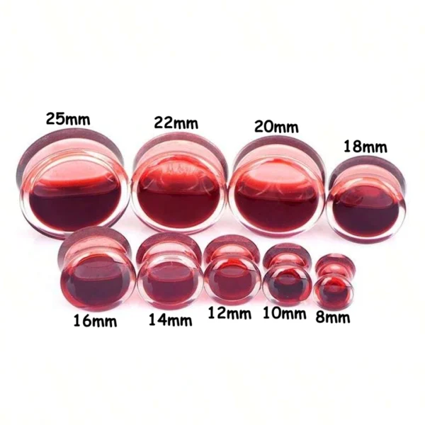 Écarteur Plug en Acrylique à Liquide Rouge Sang 8-25 mm (variantes) Écarteur Plug en Acrylique à Liquide Rouge Sang 8-25 mm (variantes).