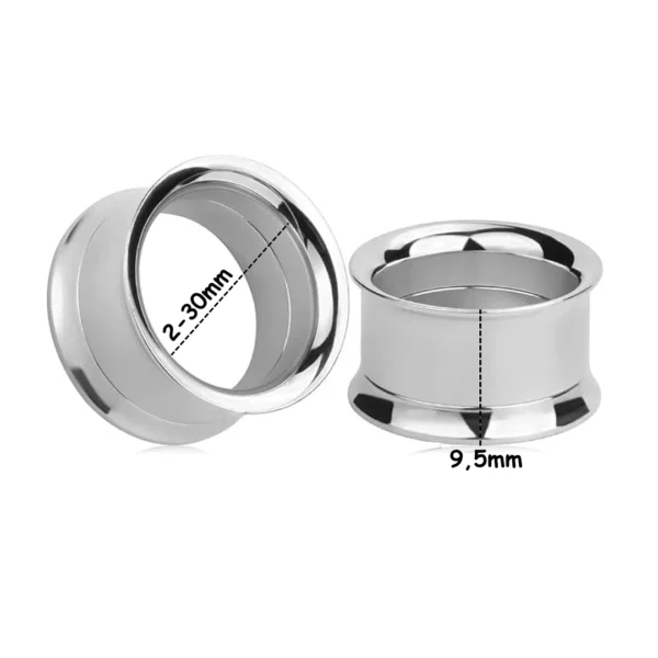 Écarteur Tunnel Acier 316L Double Évasé & Dévissable (variante acier poli) Écarteur Tunnel Acier 316L Double Évasé & Dévissable (variante acier poli).