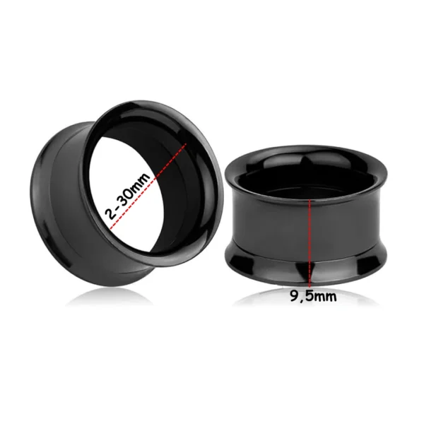 Écarteur Tunnel Acier 316L Double Évasé & Dévissable (variante noir PVD) Écarteur Tunnel Acier 316L Double Évasé & Dévissable (variante noir PVD).