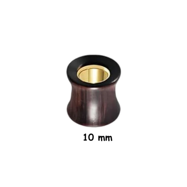 Écarteur Tunnel Oreille Bois de Santal & Acier Doré (variante 10 mm) Écarteur Tunnel Oreille Bois de Santal & Acier Doré (variante 10 mm).
