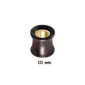 Écarteur Tunnel Oreille Bois de Santal & Acier Doré (variante 10 mm).