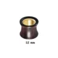 Écarteur Tunnel Oreille Bois de Santal & Acier Doré (variante 12 mm).