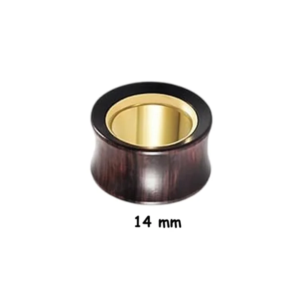 Écarteur Tunnel Oreille Bois de Santal & Acier Doré (variante 14 mm) Écarteur Tunnel Oreille Bois de Santal & Acier Doré (variante 14 mm).