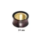 Écarteur Tunnel Oreille Bois de Santal & Acier Doré (variante 14 mm).