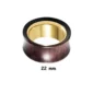 Écarteur Tunnel Oreille Bois de Santal & Acier Doré (variante 22 mm).