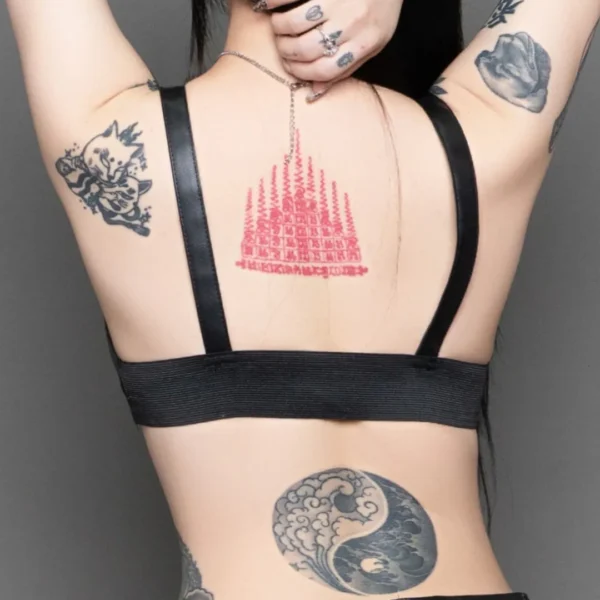 Femme Punk avec Soutien-Gorge Noir Laçage Similicuir Femme Punk avec Soutien-Gorge Noir Laçage Similicuir.
