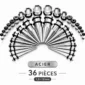 Kit Stretching Oreille Acier 316L Poli Tapers & Tunnels 1,6-10mm.