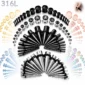 Kit Stretching Oreille Acier 316L Tapers & Tunnels 1,6-10mm.