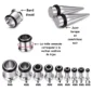 Kit Stretching Oreille Acier 316L Tapers & Tunnels 1,6-10mm (dimensions et composition)