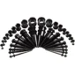 Kit Stretching Oreille Acier 316L Tapers & Tunnels 1,6-10mm (variante noir PVD)