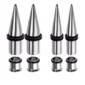 Kit Stretching Oreille Acier 316L Tapers & Tunnels avec Joint Torique en Caoutchouc Noir (O-ring)
