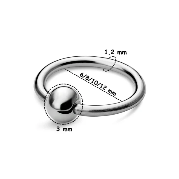 Piercing Anneau CBR en Titane - Diamètre 6 à 12 mm (variante gris argenté poli) Piercing Anneau CBR en Titane - Diamètre 6 à 12 mm (variante gris argenté poli).