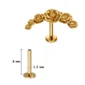 Piercing Arc de Roses Sculptées à Tige Labret Titane Anodisé Doré (variante 8 mm).