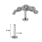 Piercing Arc de Roses Sculptées à Tige Labret Titane (variante 8 mm).