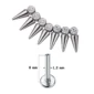 Piercing Labret Titane ASTM-F136 à 7 Pointes Coniques sur Base Sertie (variante 8 mm).