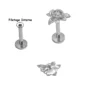 Piercing Rose Antique à Tige Labret Titane ASTM-F136 - Filetage Interne.