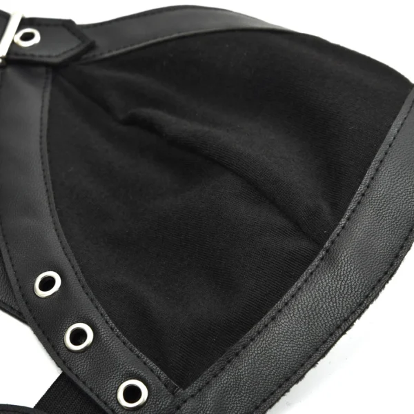 Soutien-Gorge Gothique Noir Bonnets Tissu Laçage Similicuir Soutien-Gorge Gothique Noir Bonnets Tissu Laçage Similicuir.
