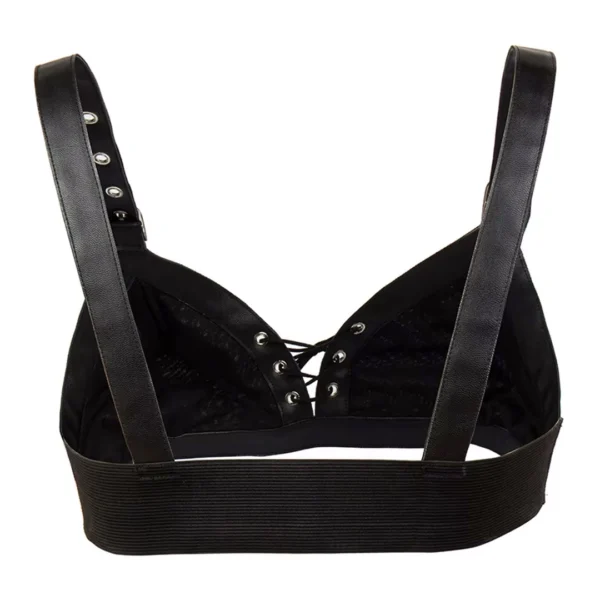 Soutien-Gorge Noir Laçage Avant en Similicuir & Coton 70-90B (ajustement sans agrafe) Soutien-Gorge Noir Laçage Avant en Similicuir & Coton 70-90B (ajustement sans agrafe).