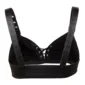 Soutien-Gorge Noir Laçage Avant en Similicuir & Coton 70-90B (ajustement sans agrafe).