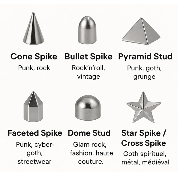 Types de Spikes Décoratifs.