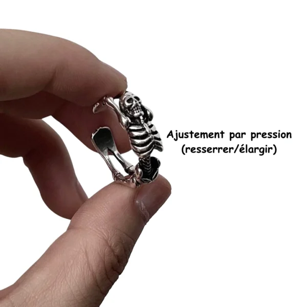 Bague Squelette Relax Ajustable pour Homme & Femme en Argent 925 Sterling Bague Squelette Relax Ajustable pour Homme & Femme en Argent 925 Sterling.