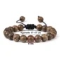 Bracelet Perles Bois Naturel avec Cordon Coulissant Ajustable (dimensions).