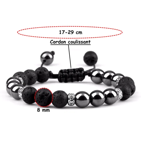 Bracelet Perles Hématite & Pierre de Lave 8 mm Bracelet Perles Hématite & Pierre de Lave 8 mm.