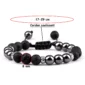 Bracelet Perles Hématite & Pierre de Lave 8 mm.