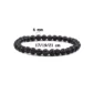 Bracelet de Perles 6 mm en Pierre de Lave Noir Mat.