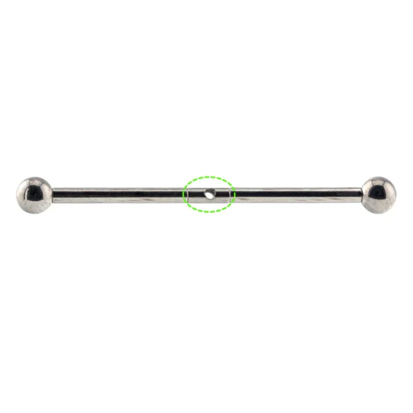 Connecteur à Triple Filetage pour Piercing Industriel - Double Barbell Droit à Filetage Interne 1,2 mm Connecteur à Triple Filetage pour Piercing Industriel - Double Barbell Droit à Filetage Interne 1,2 mm.