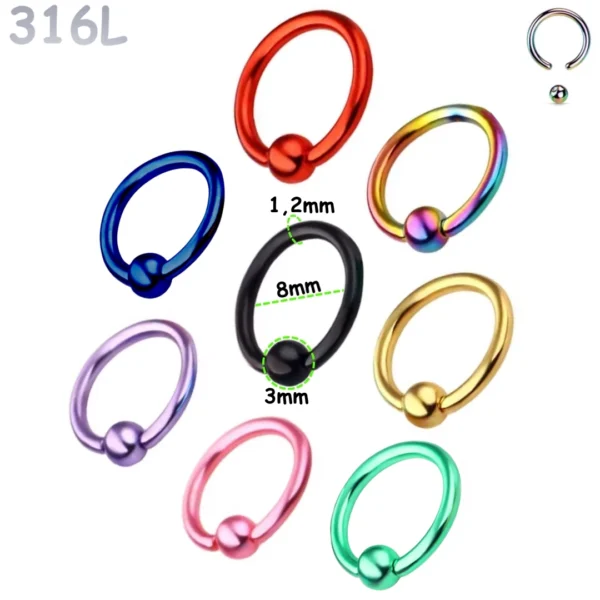 Piercing Anneau Captif (CBR) Plaqué par Ionisation.