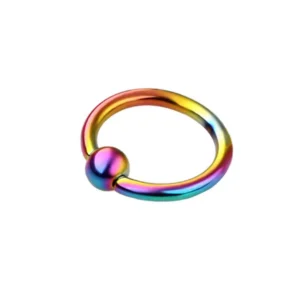 Piercing Anneau Captif (CBR) Plaqué par Ionisation - variante multicolore PVD.