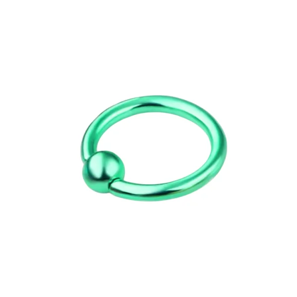 Piercing Anneau Captif (CBR) Plaqué par Ionisation - variante vert turquoise PVD Piercing Anneau Captif (CBR) Plaqué par Ionisation - variante vert turquoise PVD.