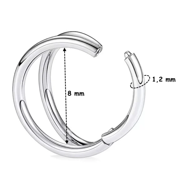 Piercing Double Anneau Clicker Titane ASTM-F136 (dimensions) Piercing Double Anneau Clicker Titane ASTM-F136 (dimensions).