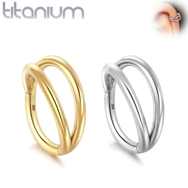 Piercing Double Anneau Clicker Titane - Ø 8 mm.