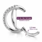 Piercing Double Anneau Clicker en Titane Pavé Zirconiums (dimensions).