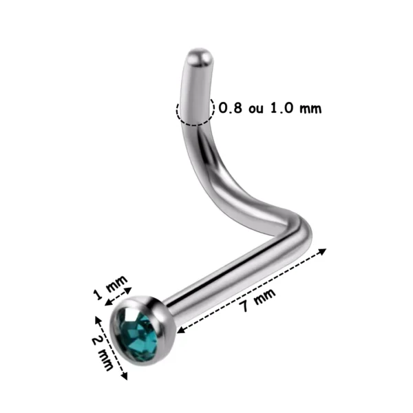 Piercing Narine Stud Courbé en U Titane à Demi-Sphère Sertie Zircon Bleu Turquoise Piercing Narine Stud Courbé en U Titane à Demi-Sphère Sertie Zircon Bleu Turquoise.