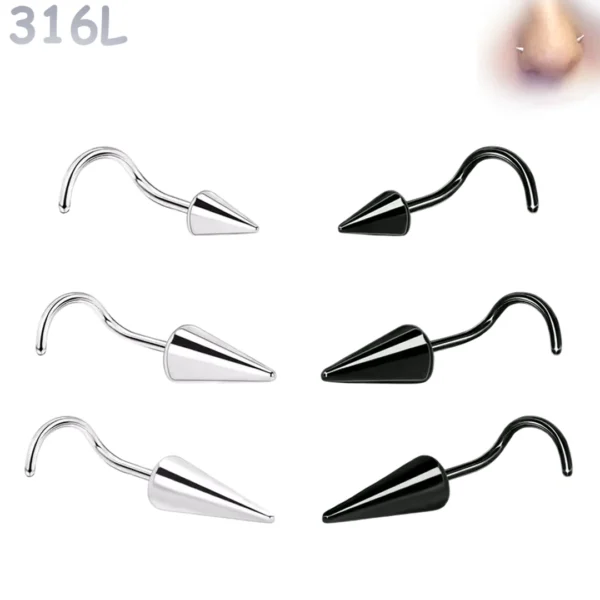 Piercing Narine Tige Courbée en U à Pointe Conique 6-10 mm.