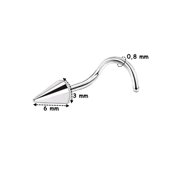 Piercing Narine Tige Courbée en U à Pointe Conique (variante 3x6 mm en acier 316L poli) Piercing Narine Tige Courbée en U à Pointe Conique (variante 3x6 mm en acier 316L poli).