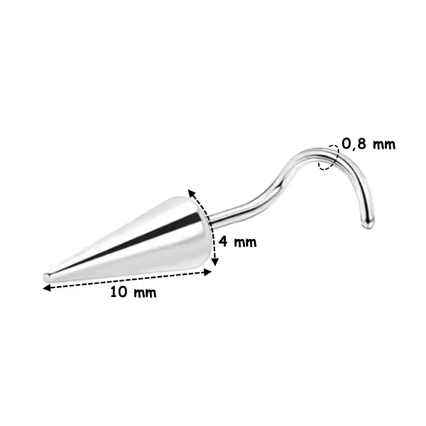 Piercing Narine Tige Courbée en U à Pointe Conique (variante 4x10 mm en acier 316L poli) Piercing Narine Tige Courbée en U à Pointe Conique (variante 4x10 mm en acier 316L poli).