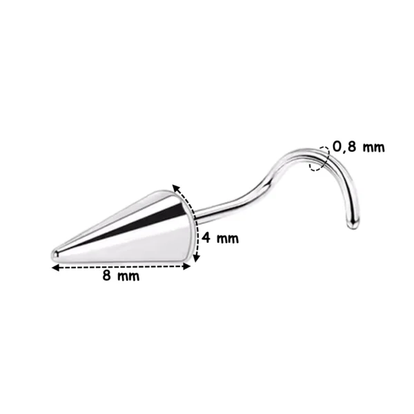 Piercing Narine Tige Courbée en U à Pointe Conique (variante 4x8 mm en acier 316L poli) Piercing Narine Tige Courbée en U à Pointe Conique (variante 4x8 mm en acier 316L poli).