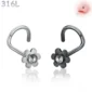 Piercing Nez Stud Courbé à Fleur 6 Pétales Sertie Zircon.
