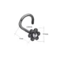 Piercing Nez Stud Courbé à Fleur 6 Pétales Sertie Zircon - Acier 316L Noir PVD.